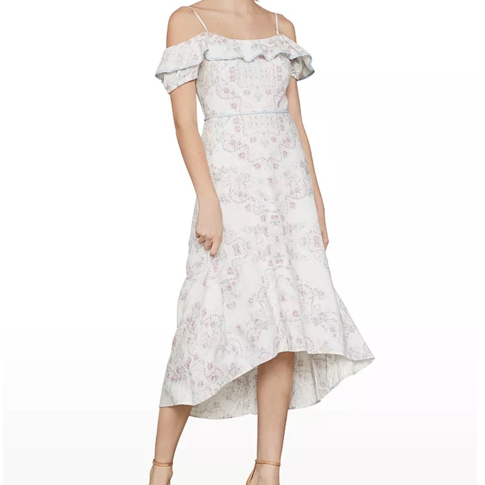NWT BCBGMaxazria floral print cold-shoulder dress